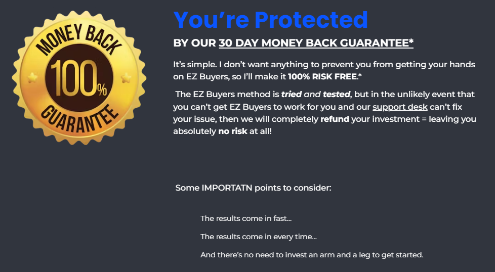 What is Money Back guarantee?